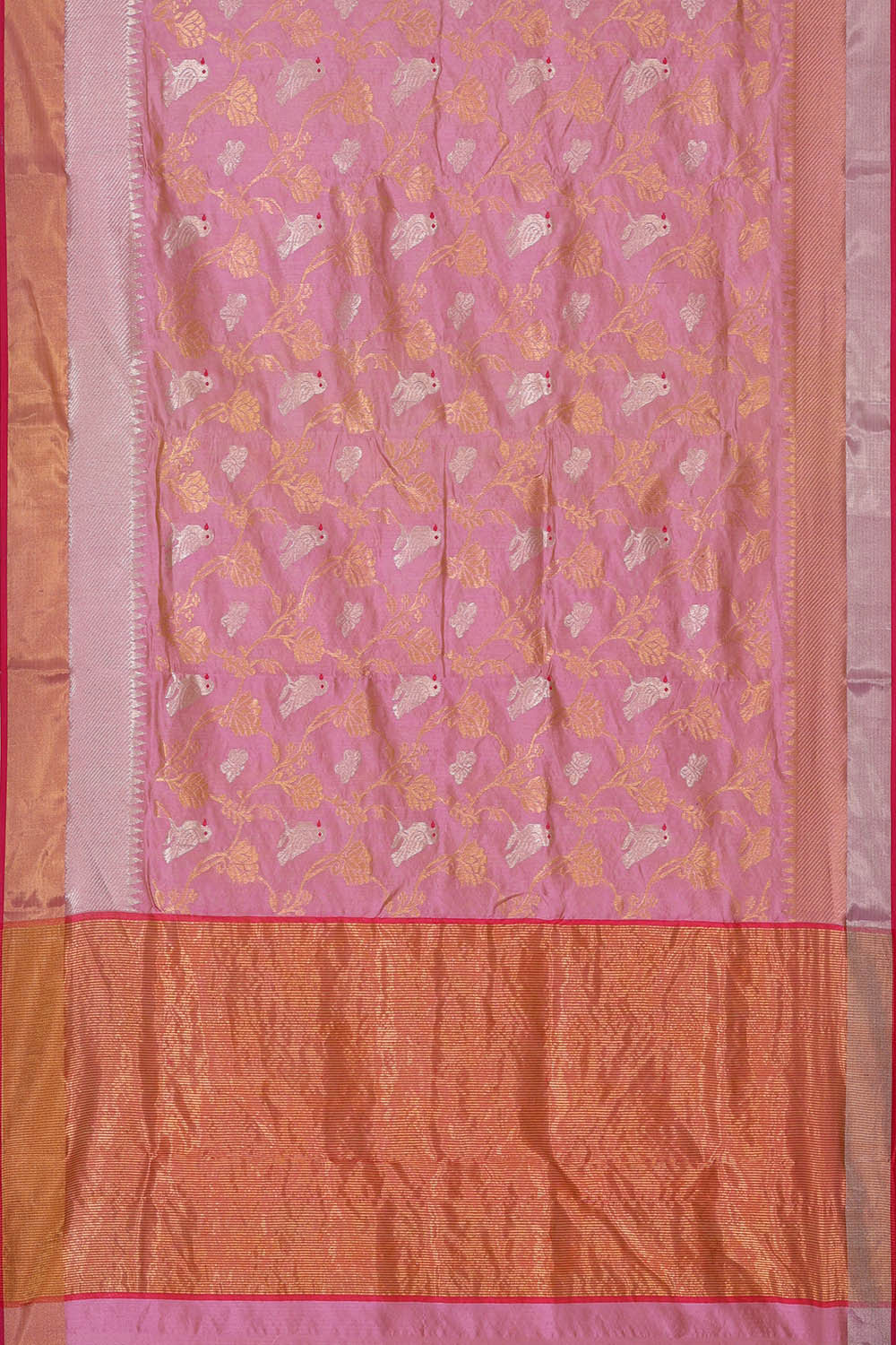 Image of Chanderi Silk Onion Pink Saree